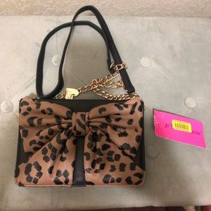 NWT Betsey Johnson Leopard Bow Crossbody Wallet